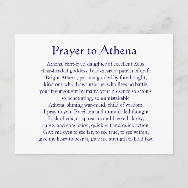 Carte postale Athena (Devant)