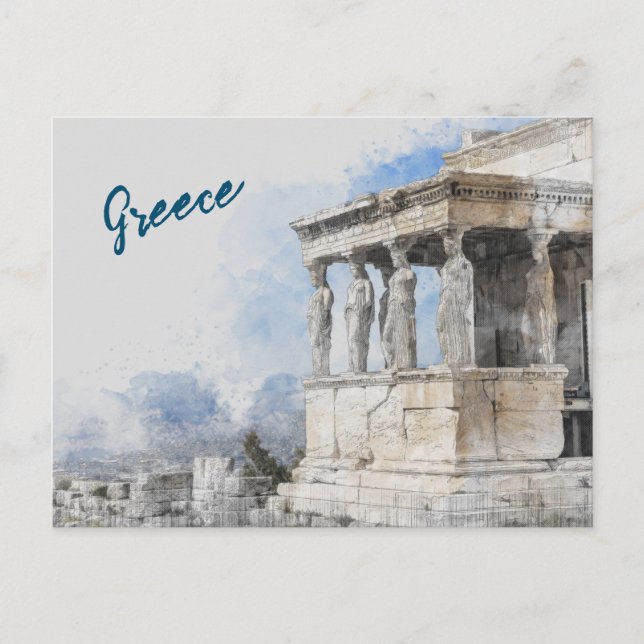 Carte postale Athènes Grèce - Invitation des ruine (Devant)