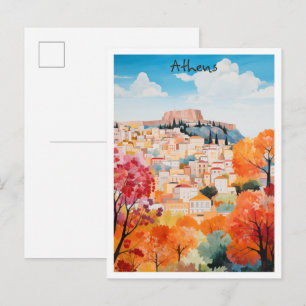 Carte Postale Athènes Grèce Voyage Ville Esthétique