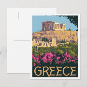 Carte Postale Athènes Grèce Voyage Vintage