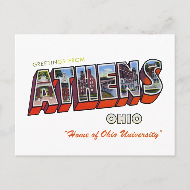 Carte Postale Athènes Ohio (Devant)
