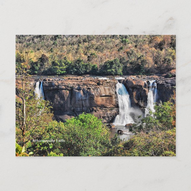 Carte Postale Athirappilly Falls, Panchayath, Kerala, Inde (Devant)