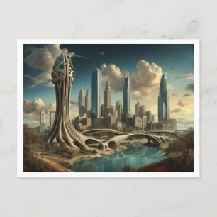 Carte Postale Atlanta GA, Surreal Cityscape Design