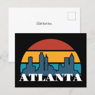 Carte Postale Atlanta Georgia Vintage Sunset Cityscape