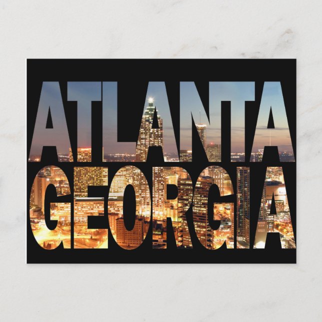 Carte Postale Atlanta Géorgie à Twilight (Devant)
