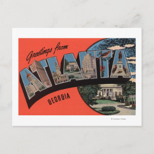 Carte Postale Atlanta, Géorgie - Scènes de grandes lettres