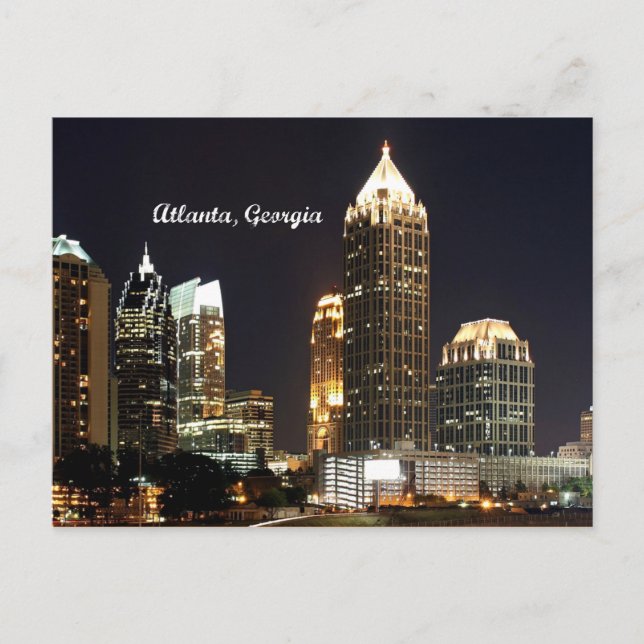 Carte Postale Atlanta, Géorgie Skyline (Devant)