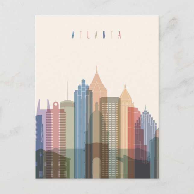 Carte Postale Atlanta, Géorgie | Skyline (Devant)