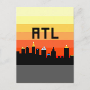 Carte Postale Atlanta Skyline ATL 8 bits