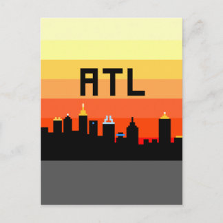 Carte Postale Atlanta Skyline ATL 8 bits