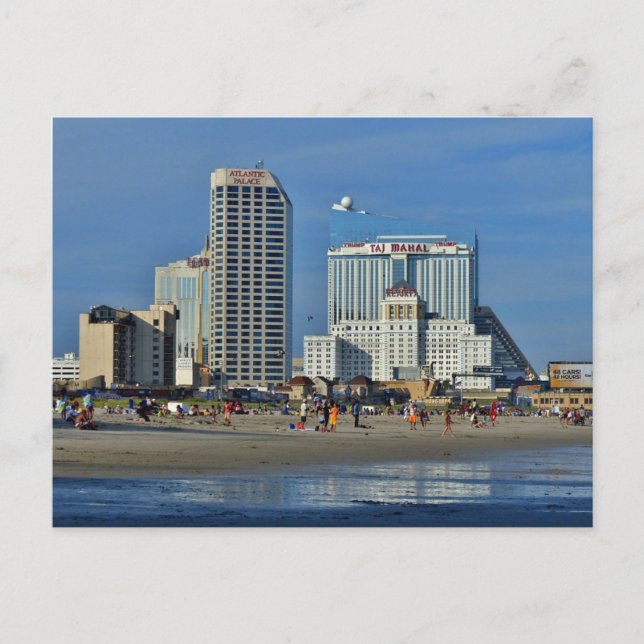 Carte Postale Atlantic City Beach Avec Casino (Devant)