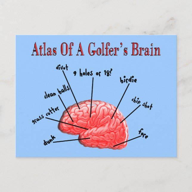 Carte Postale Atlas du cerveau d'un golfeur (Devant)