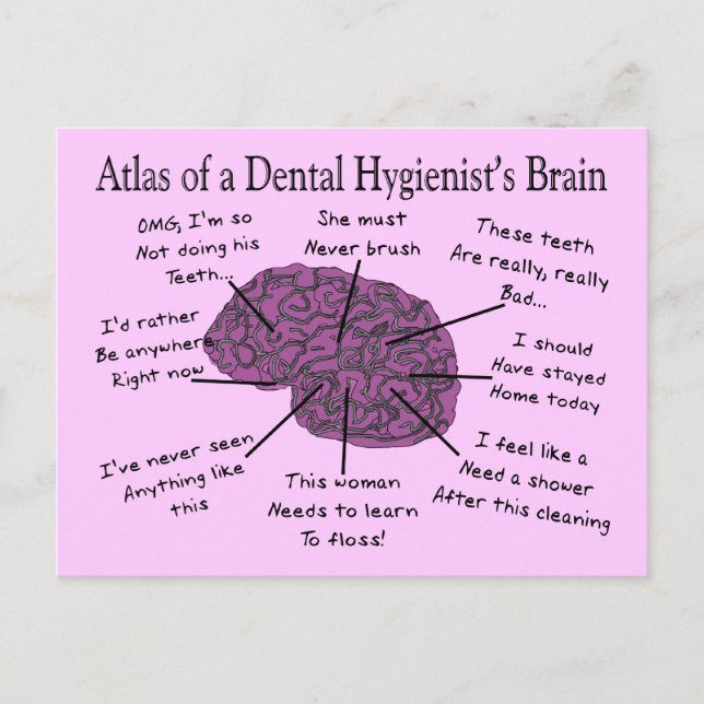 Carte Postale Atlas du cerveau d'un hygiéniste dentaire (Devant)