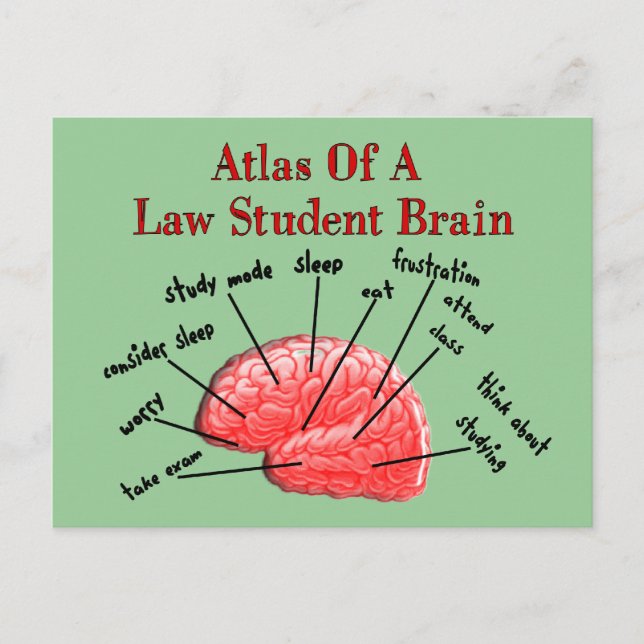 Carte Postale Atlas du cerveau étudiant en droit (Devant)