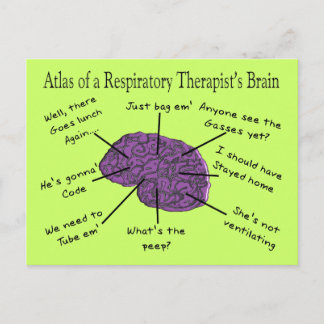Carte Postale Atlas d'un cerveau de thérapeute respiratoire