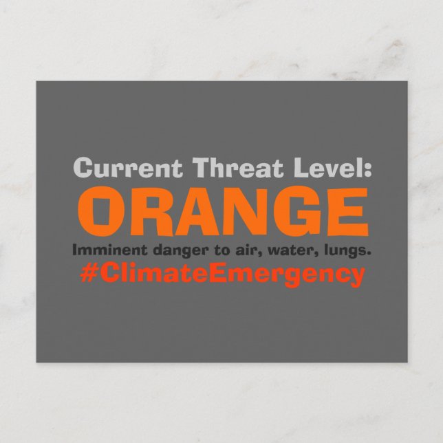 Carte Postale Atout orange de niveau de protestation de menace (Devant)