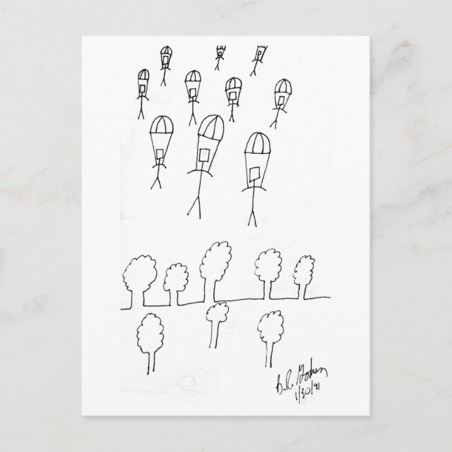 Carte Postale attaque d'autocollants (Devant)