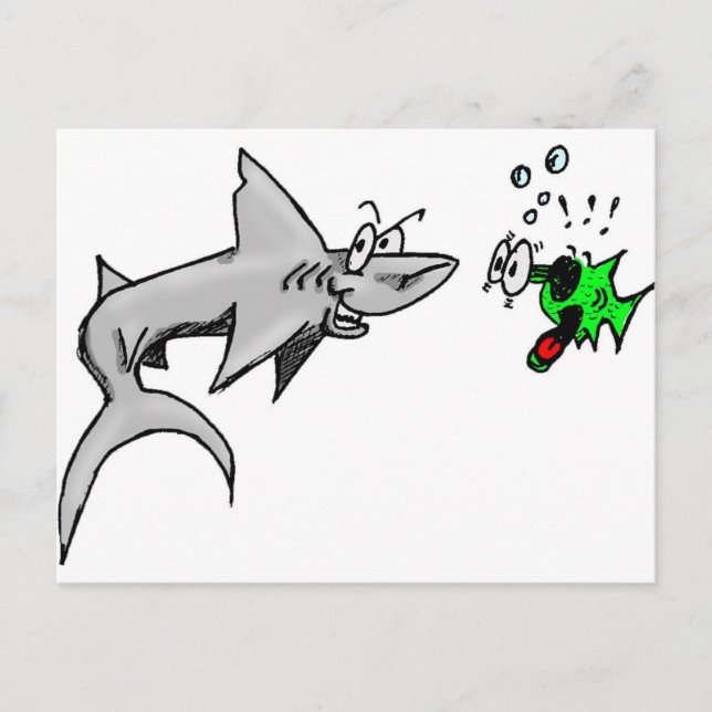 Carte Postale Attaque de requin (Devant)