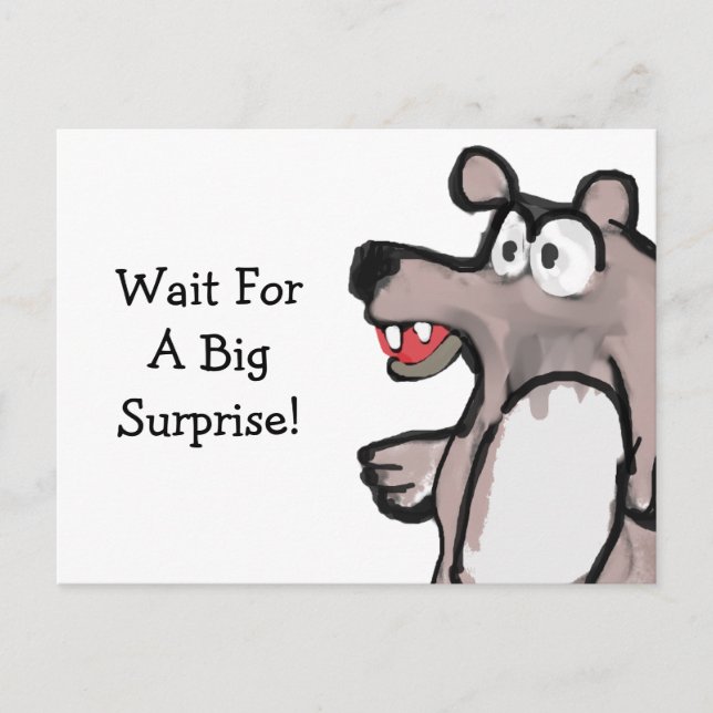 Carte Postale Attendez une grosse surprise (Devant)