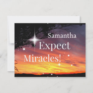 Carte Postale Attendez-vous à Miracles Sparkle Sunset Get Well B