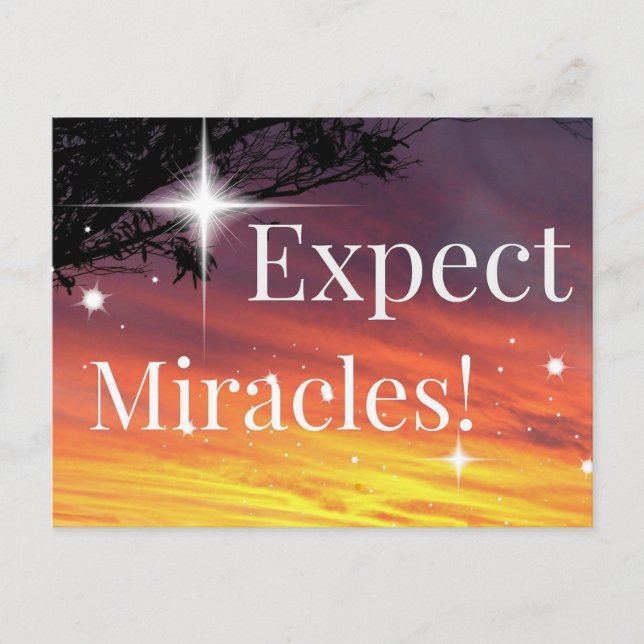 Carte Postale Attendez-vous à Miracles Sparkle Sunset Inspiratio (Devant)