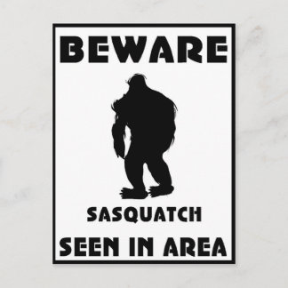 Carte Postale Attention à l'affiche Sasquatch