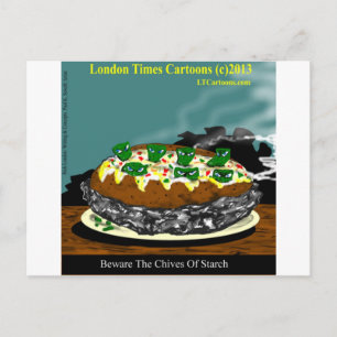 Carte Postale Attention aux tiges d'amidon Drôle de pomme de ter