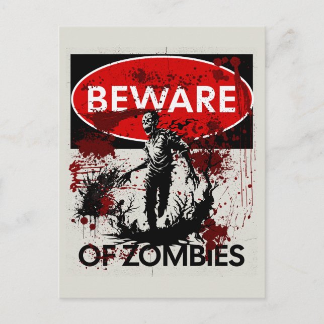 Carte Postale Attention aux zombies (Devant)