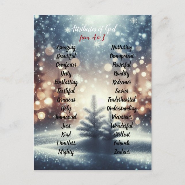 Carte Postale Attributs de Dieu Noël Jours d'hiver (Devant)