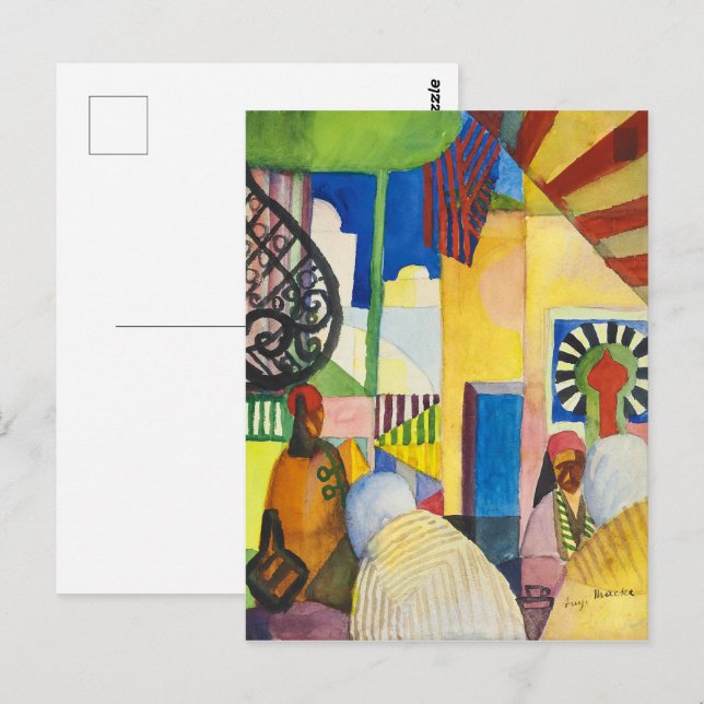 Carte Postale Au Bazar | Auguste Macke | (Devant / Derrière)