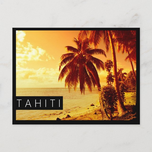 Carte postale au bord noir du soleil de Tahiti (Devant)
