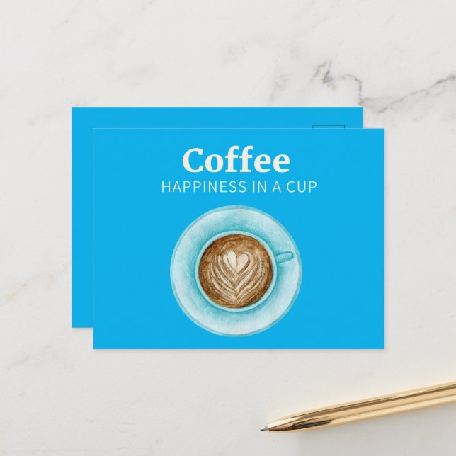 Carte postale au café (Devant/Arrière en situation)