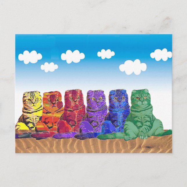 Carte Postale Au-dessus des Rainbow Cats (Devant)