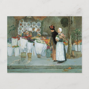 Carte Postale Au fleuriste de Childe Hassam, Art Vintage
