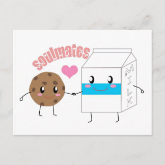 Carte postale au lait et au biscuit