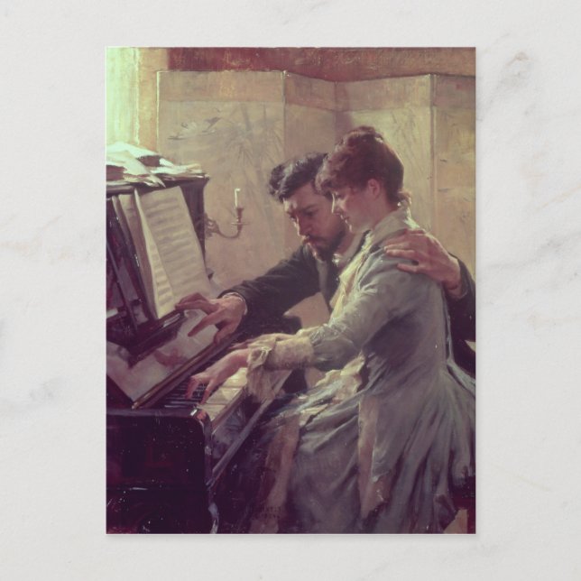 Carte Postale Au piano (Devant)