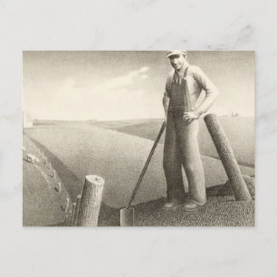 Carte Postale Au printemps par Grant Wood