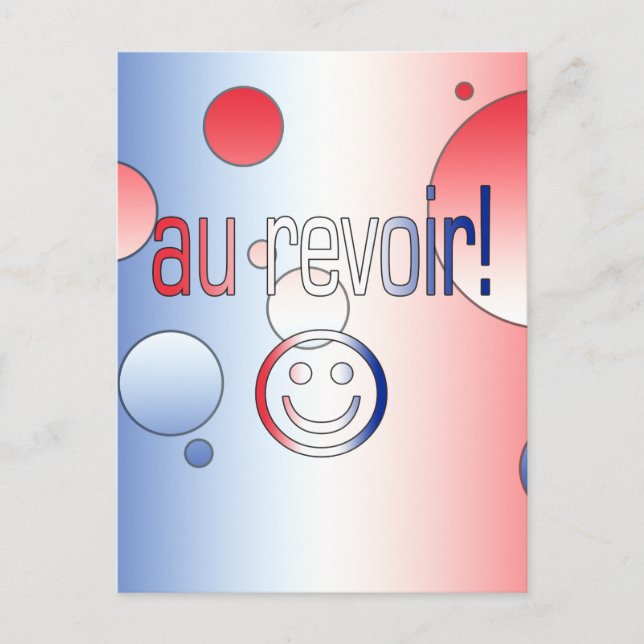 Carte Postale Au Revoir ! Drapeau français couleurs Pop Art (Devant)
