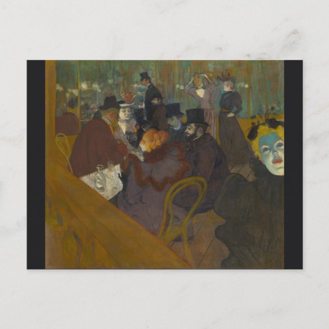 Carte Postale Au Rouge par Henri de Toulouse-Lautrec (Devant)