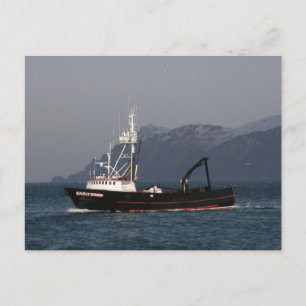Carte Postale Aube précoce, Bateau de crabe dans havre hollandai