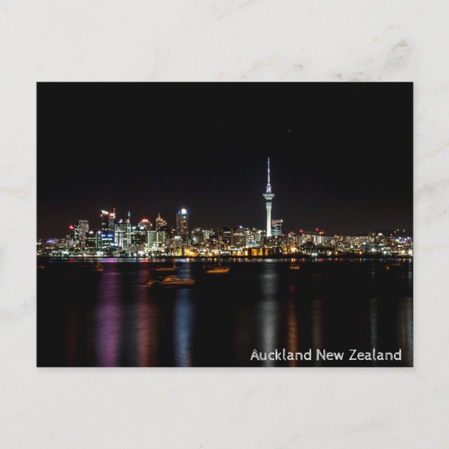 Carte Postale Auckland New Zealand Night Skyline (Devant)