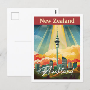 Carte Postale Auckland Nouvelle-Zélande Vintage célèbre Travel P