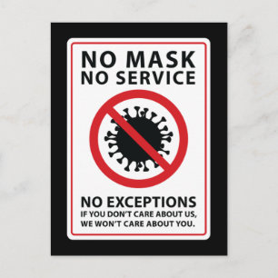 Carte Postale aucun masque aucun service aucune exception