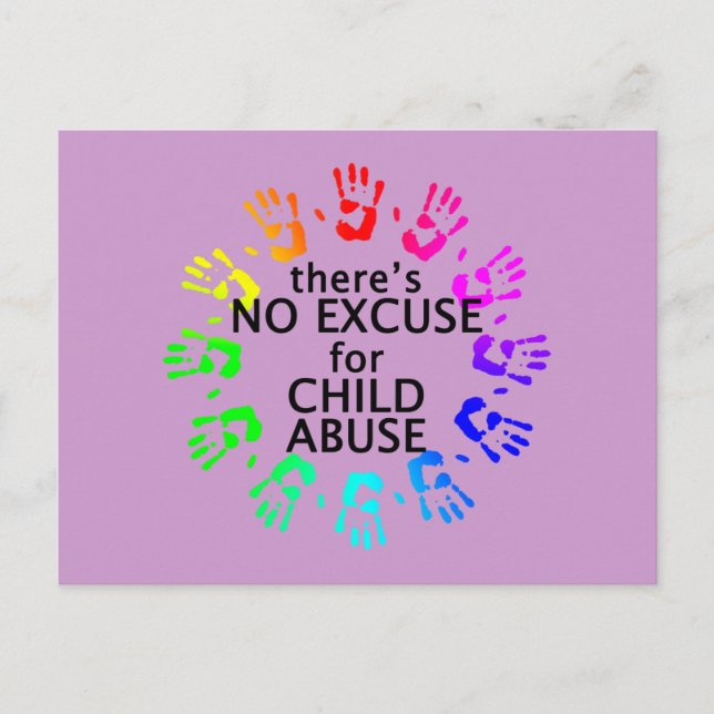 Carte Postale Aucune excuse pour maltraiter les enfants (Devant)