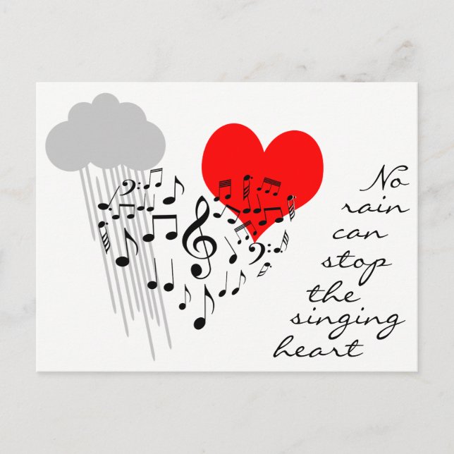Carte Postale Aucune pluie ne peut arrêter le coeur chanteur drô (Devant)