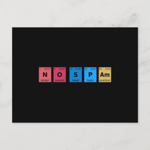 Carte Postale Aucune table périodique Spam