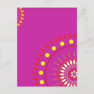 Carte Postale audacieuse décoration rose indienne