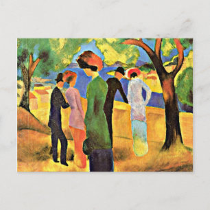 Carte Postale August Macke art: Woman in Green Jacket