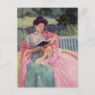 Carte Postale Auguste lisant à sa fille par Mary Cassatt 