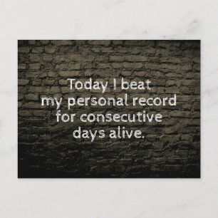 Carte Postale Aujourd'hui, j'ai battu ma blague de record person